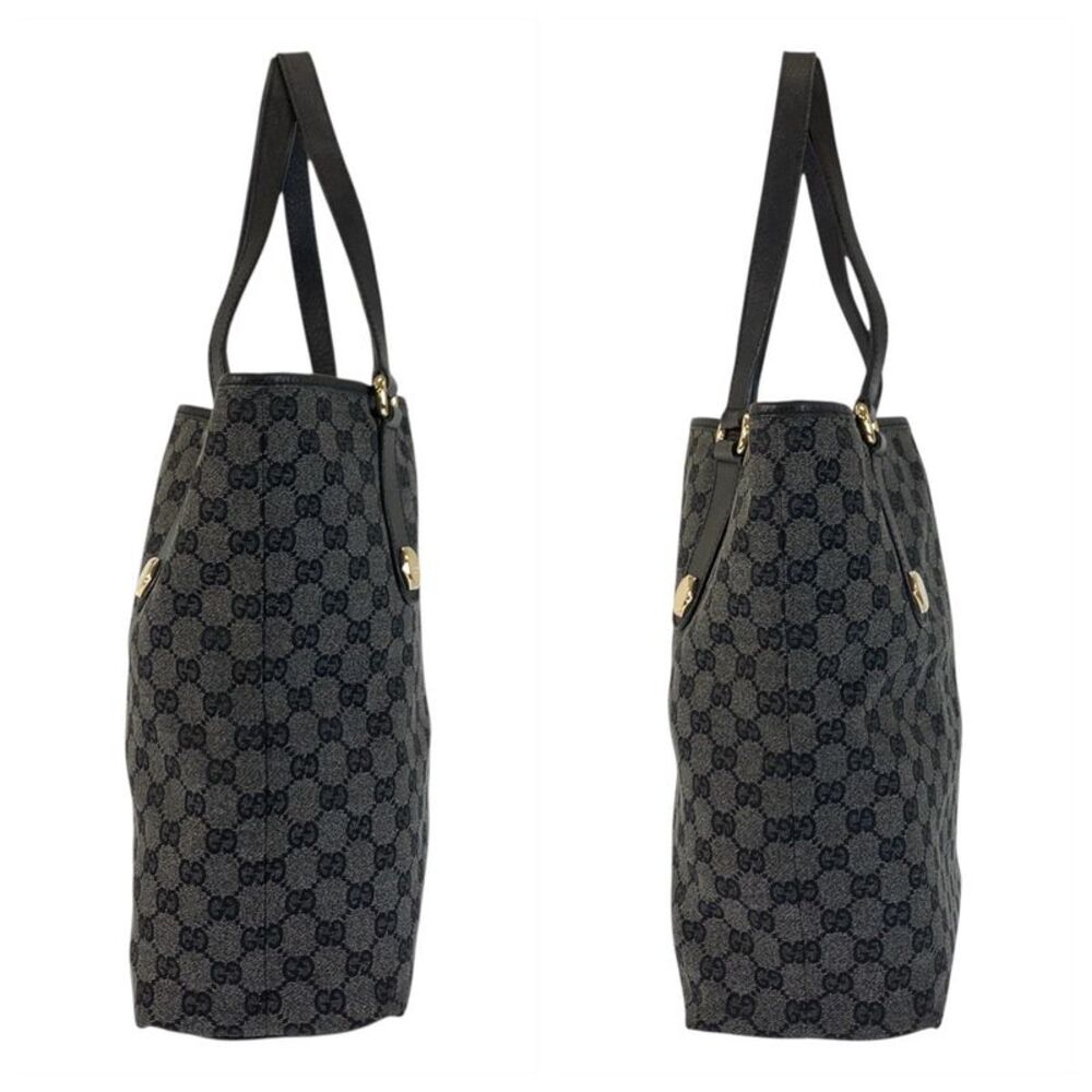 Gucci GG Canvas Leather Tote Bag - Picture 6 of 9